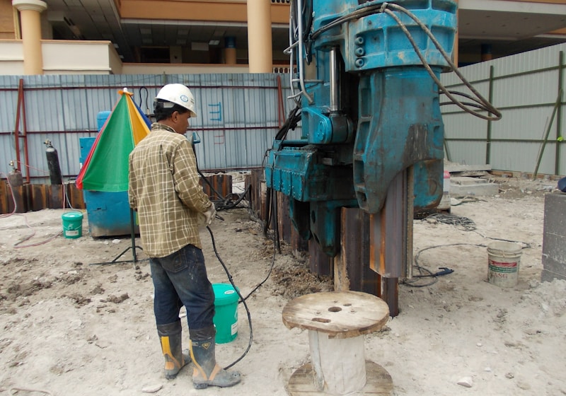 Core drilling on concrete structure